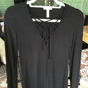 LEITH long sleeve black top. XS